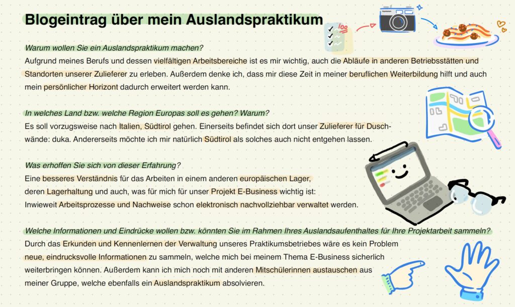 Die Planung der Auslandspraktika beginnt